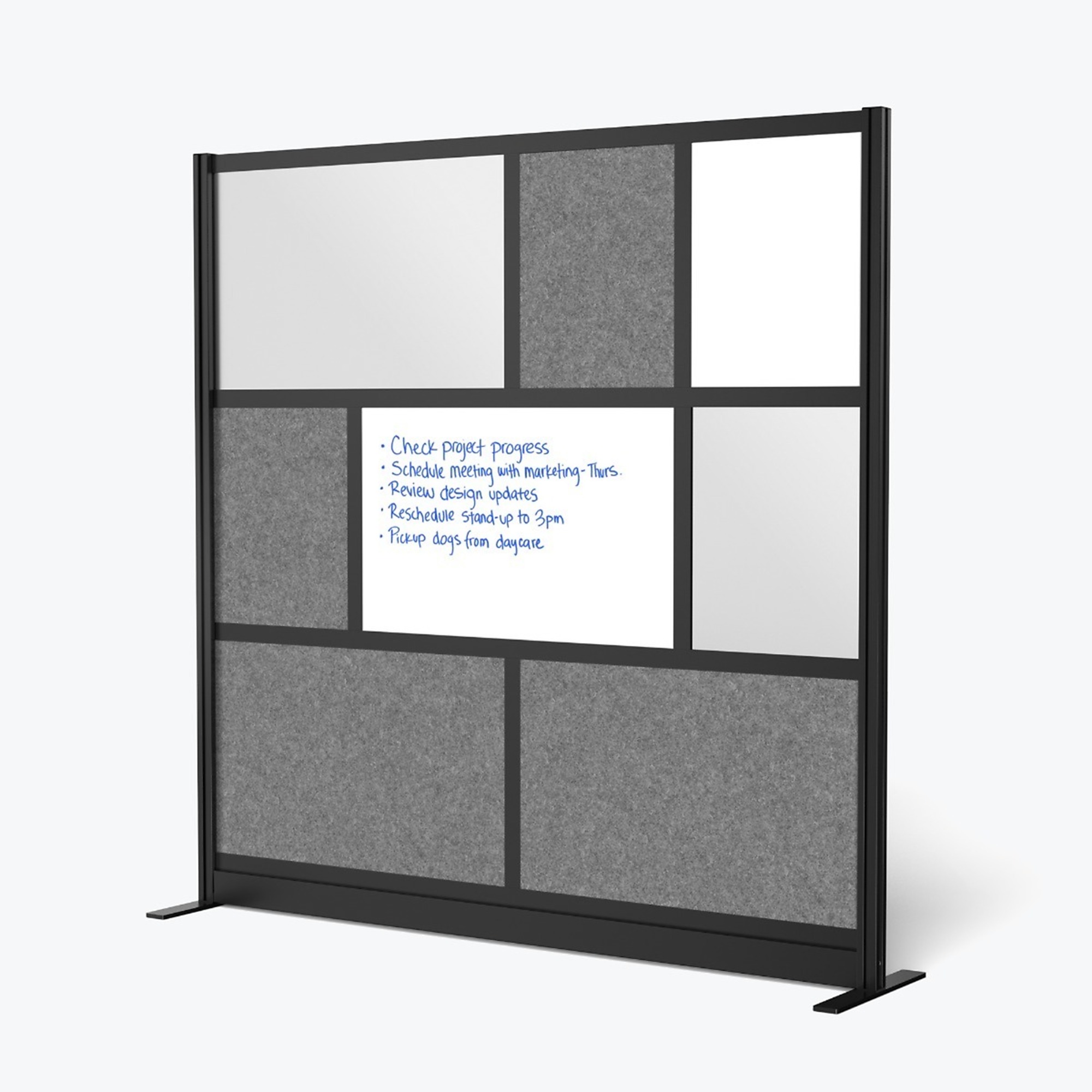 Luxor Modular Wall Divider System - 70in. x 70in., Black Frame, Polypropylene/PET Polyester Fabric, Model# MW-7070-FWCGB